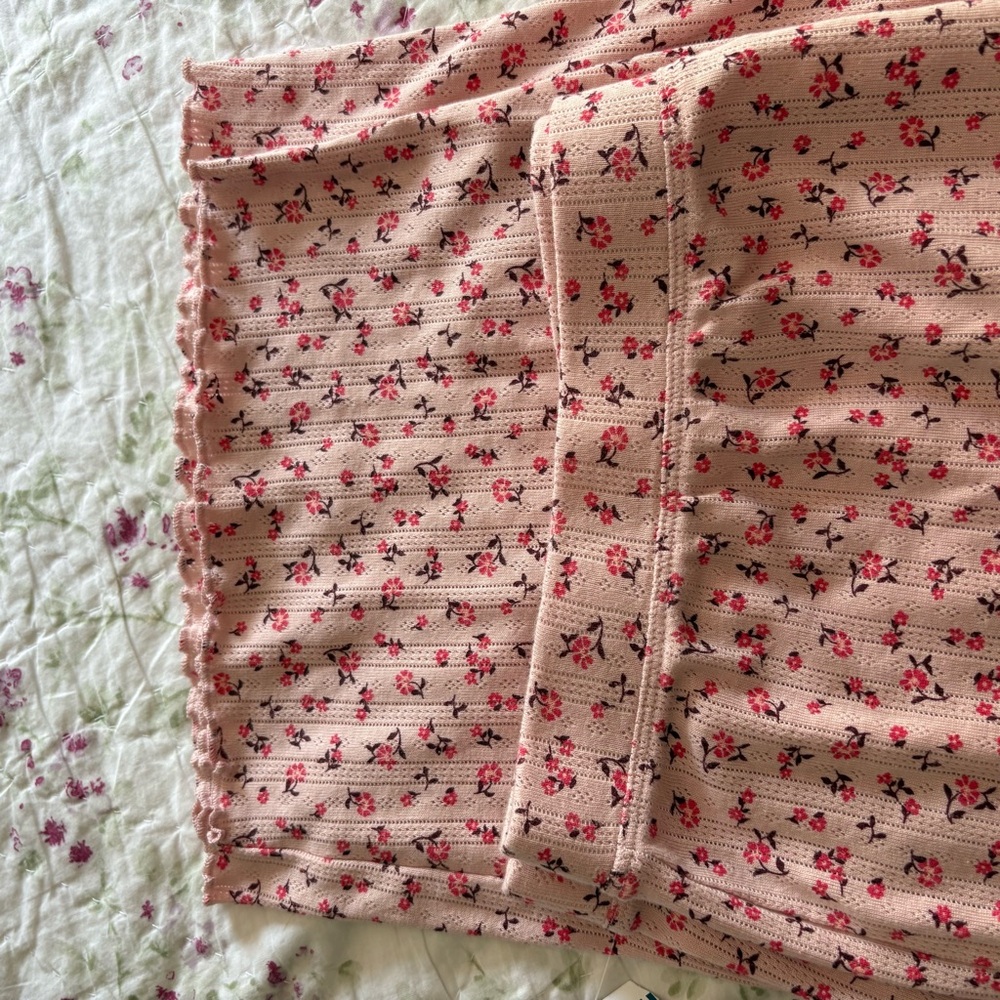 Soft babydoll frilly pajama pant elastic waist extra large Pink Floral croquette - Picture 3 of 7